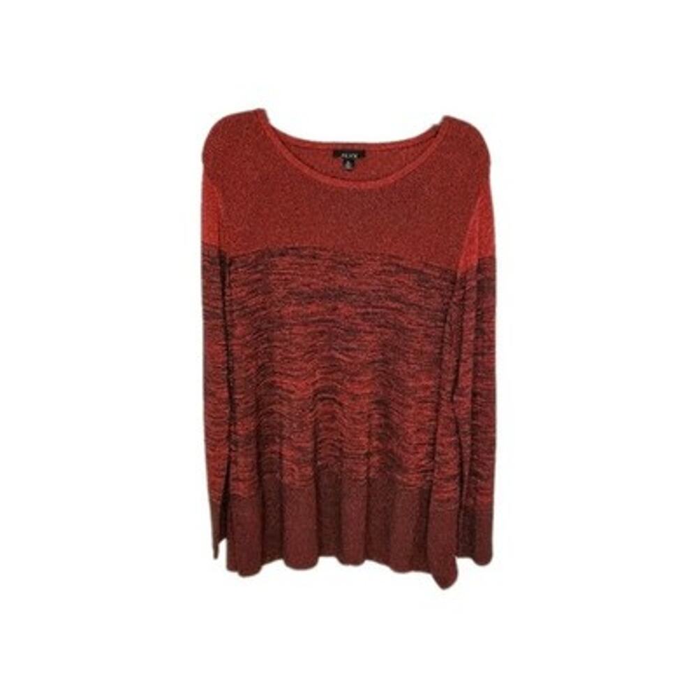 Alyx Womens Top Tunic SZ XL Red Black Metallic Holiday Party Sparkly NWT